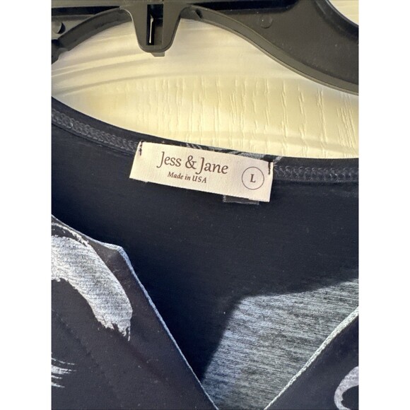 Jess & Jane Art to Wear Tunic Top Women’s Size L Geometric Relaxed Fit Stretchy - Picture 2 of 10